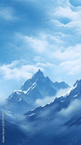 Aesthetic Vertical Art: Mesmerizing Mountain Landscape under a Majestic Sky © Essie