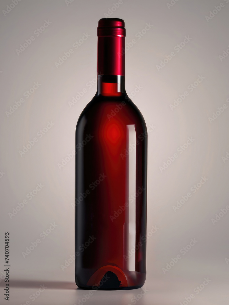 bottle of red wine, mock-up of a wine bottle, white label, black template bottle of red wine, mock-up of a wine bottle, white label, black template