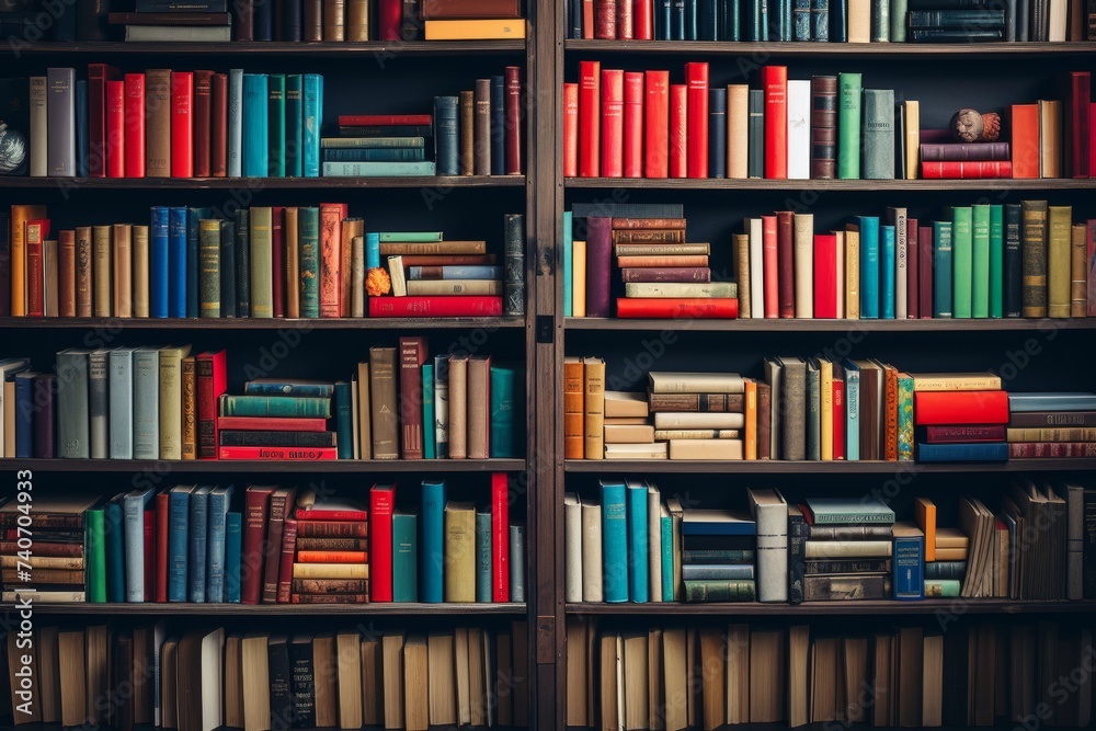 background of books on the shelves in the library background of books on the shelves in the library
