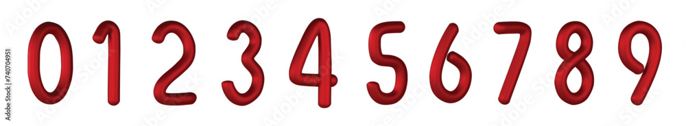 Numbers from 0 to 9. Set of bright spherical figures. Realistic 3d design. vector illustration Numbers from 0 to 9. Set of bright spherical figures. Realistic 3d design. vector illustration