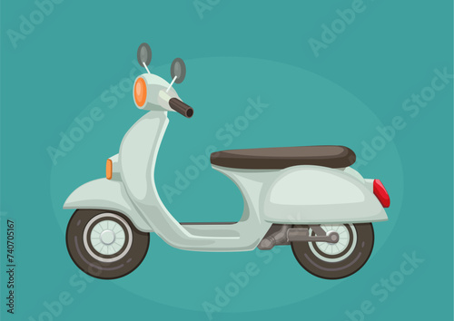 Cute white scooter side view