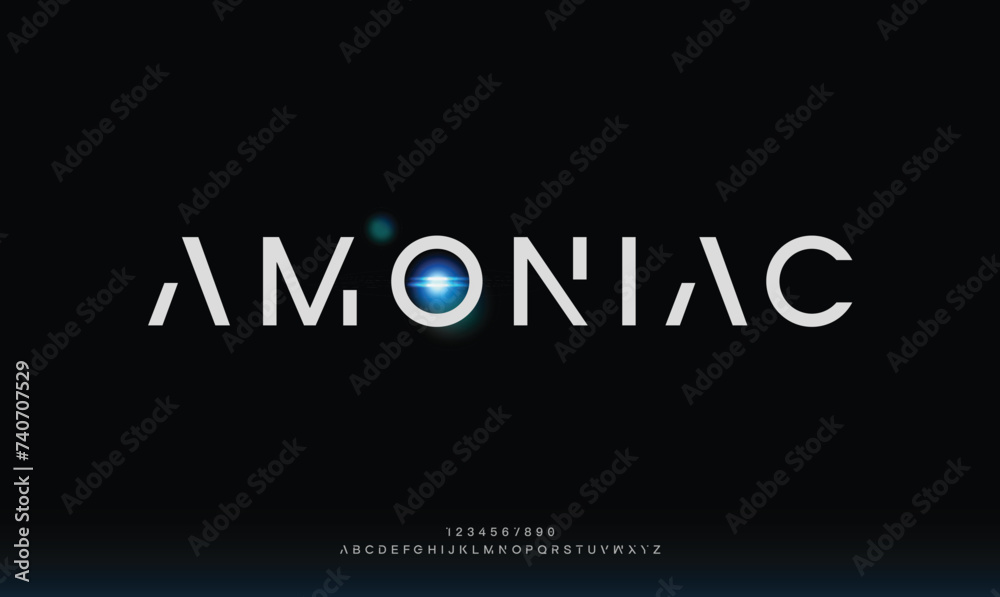 Amoniac, abstract minimal modern alphabet fonts. typography technology electronic digital music future creative fonts logo for brand
