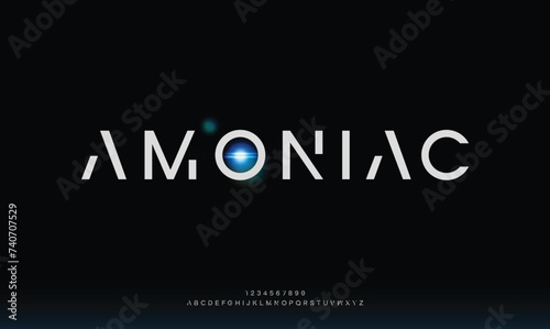 Amoniac, abstract minimal modern alphabet fonts. typography technology electronic digital music future creative fonts logo for brand 