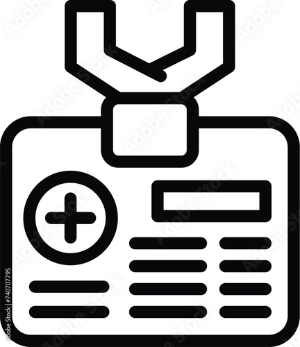 Doctor id card icon outline vector. Visit hospital. Home care health