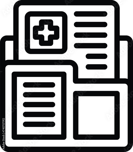 Visit folder medicine icon outline vector. Health clinic. Home care room