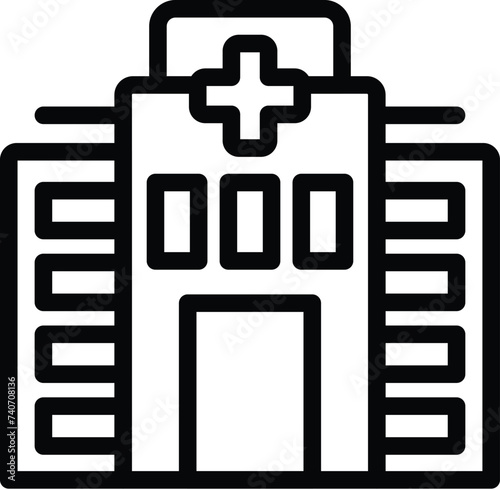 Medical hospital icon outline vector. Slender treatment. Home care visit