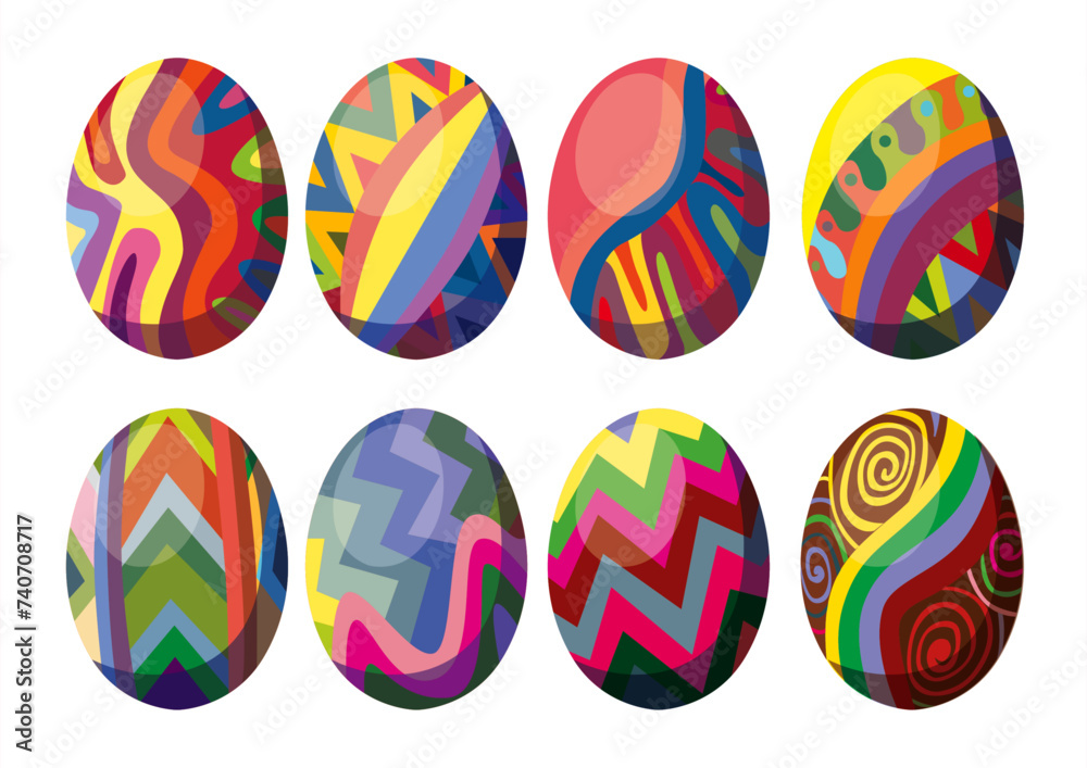 easter egg design colorful and pattern on white background illustration  vector
