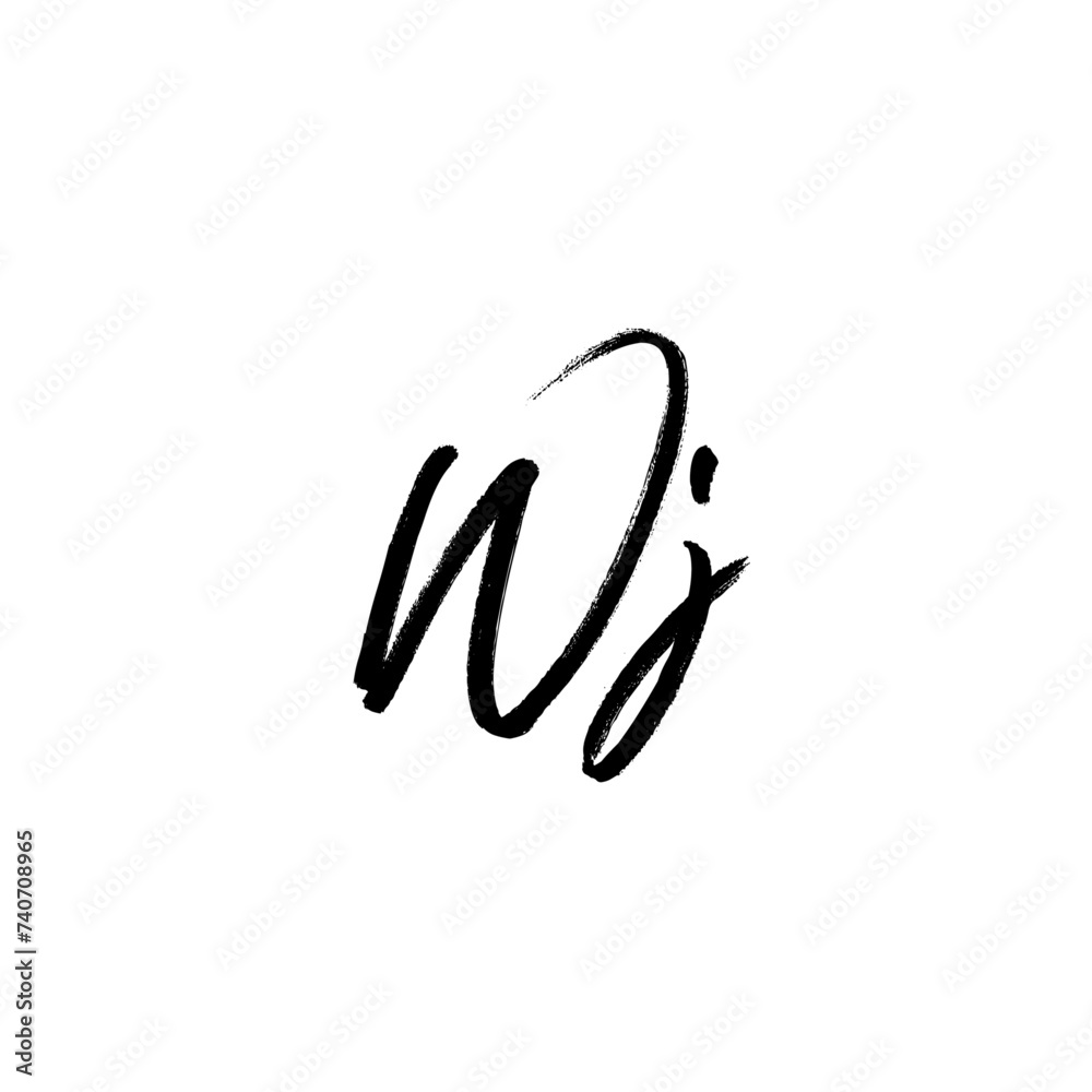 Fototapeta premium A hand-drawn signature logo design template 