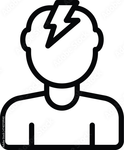 Patient headache icon outline vector. Hospital care. Nurse medic slender