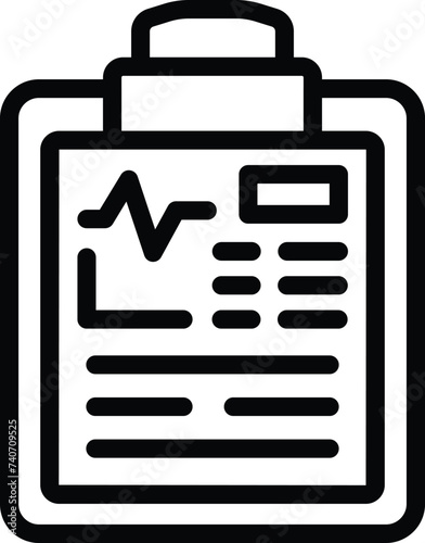 Heartrate clipboard icon outline vector. Treatment patient. Home care