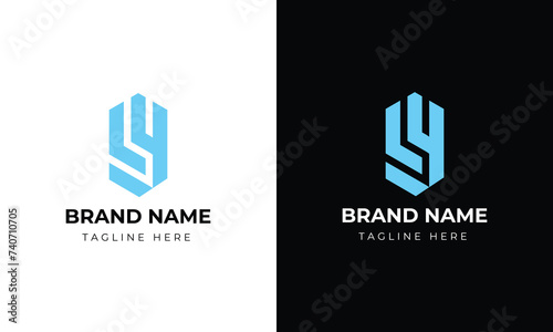 Minimal elegant monogram art logo. Outstanding professional trendy awesome artistic L LY L YL initial based Alphabet icon logo. Premium Business logo bluecolor