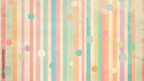 Playful Polka Dot and Pastel Striped Pattern