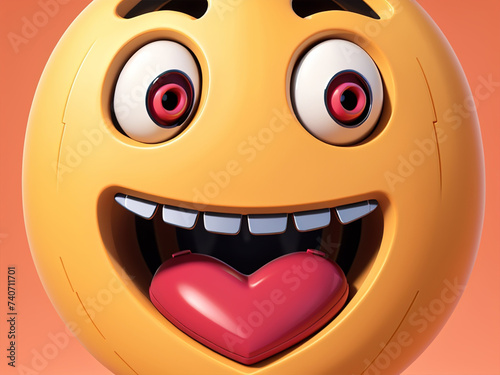 smiley face with heart