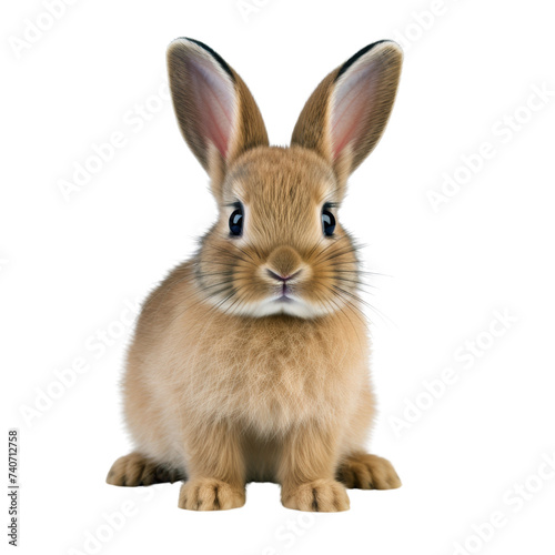 Easter bunny, rabbit isolated on white transparent. PNG. 