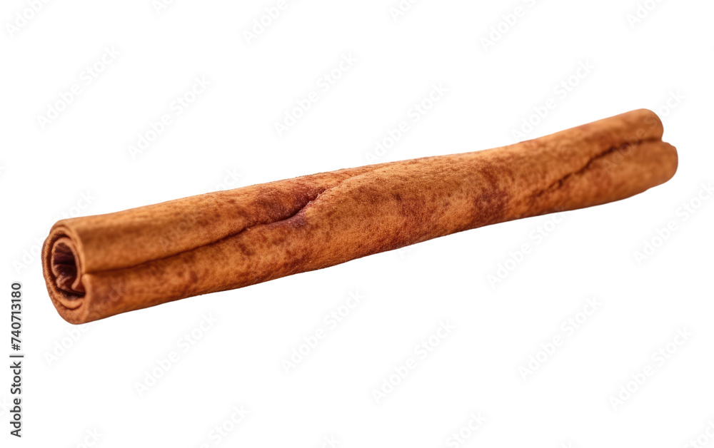 A close up photo of a single piece of cinnamon. on White or PNG Transparent Background. A close up photo of a single piece of cinnamon. on White or PNG Transparent Background.