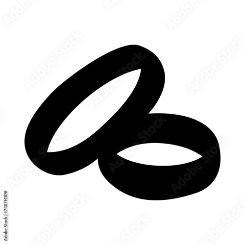 couple ring silhouette. simple vector isolated on white background. designs can be replaced. ai generative