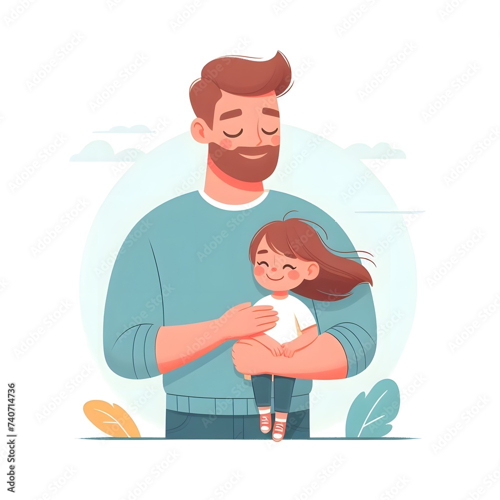 father's day dad with daughter . illustration of dad and daughter .family day father's day dad with daughter . illustration of dad and daughter .family day