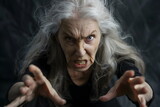 Portrait of a very angry older woman