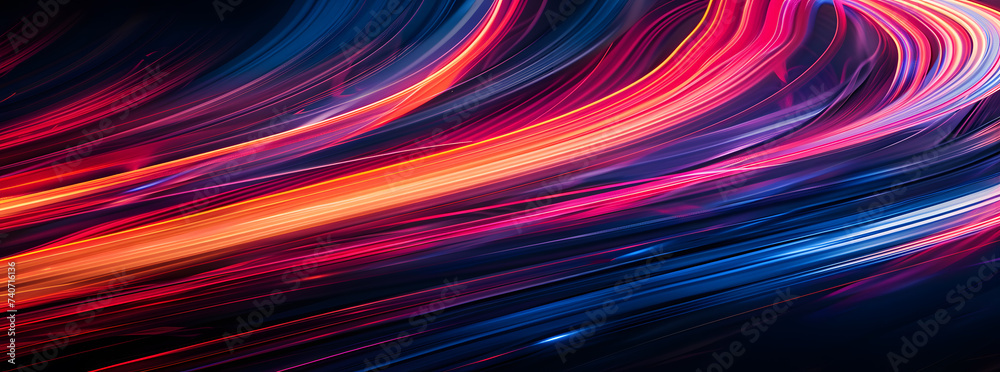 Abstract background with glowing light trail on a black Abstract background with glowing light trail on a black
