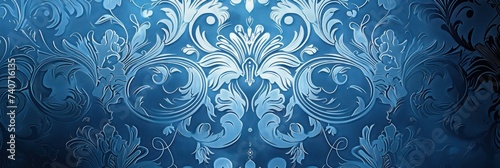 Azure wallpaper with damask pattern background
