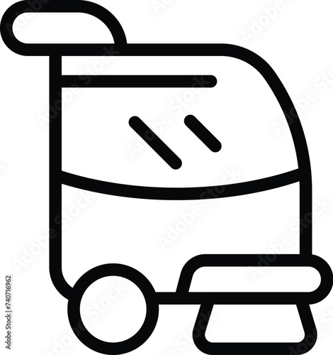 Floor washing machine icon outline vector. Cleaning service. Industrial cleaner car