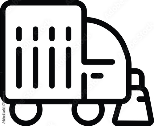 Surface washing car icon outline vector. Cleaning road machine. Sanitation scrubbing vehicle