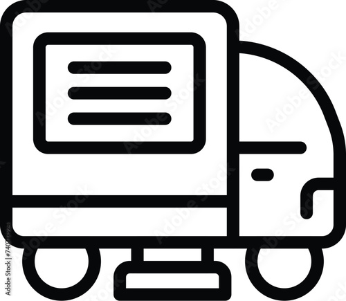 Roadway cleaning machine icon outline vector. Hygiene maintenance vehicle. Floor washing car