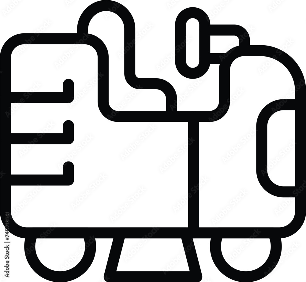Surface washing vehicle icon outline vector. Automatic sweeper machine. Sanitation maintenance staff Surface washing vehicle icon outline vector. Automatic sweeper machine. Sanitation maintenance staff