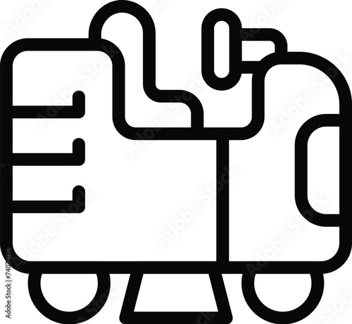Surface washing vehicle icon outline vector. Automatic sweeper machine. Sanitation maintenance staff