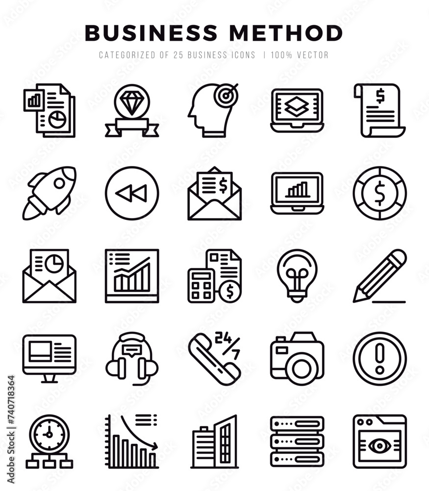 Business Method icon pack for your website. mobile. presentation. and logo design.