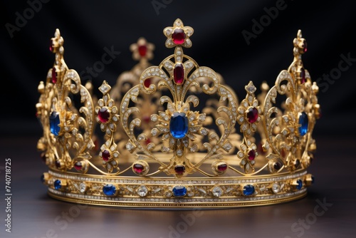 Gold crown with encrusted jewels
