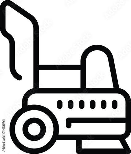 Automatic floor scrubber icon outline vector. Sanitation vehicle. Industrial cleaning auto photo