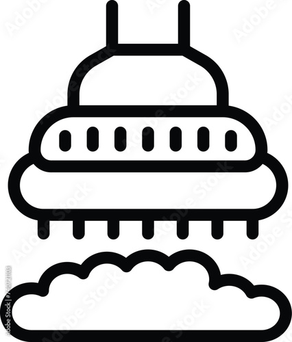 Floor maintenance machine icon outline vector. Indoor hygiene scrubber. Housekeeping vacuum mop