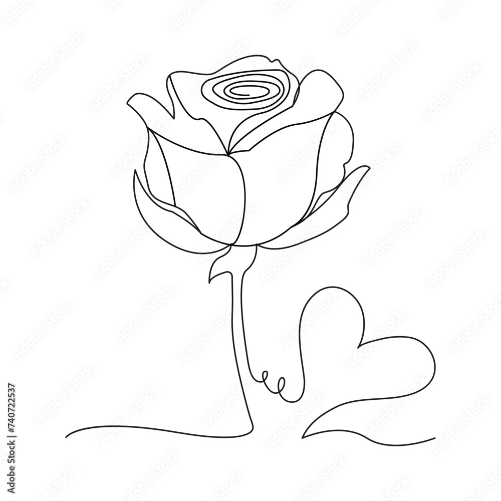 continuous one line artwork of rose flower tulip vector illustration design. continuous one line artwork of rose flower tulip vector illustration design.