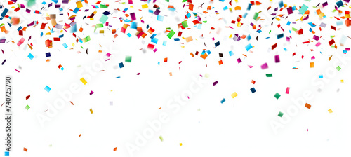 Confetti falling down isolated on white background