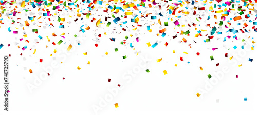 Confetti falling down isolated on white background