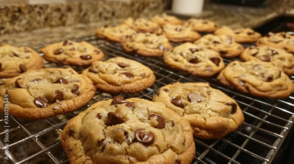 Homemade after-school chocolate chip cookies.
