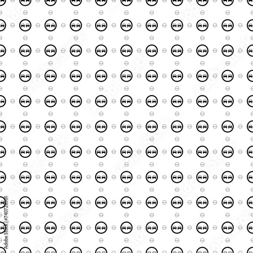Square seamless background pattern from geometric shapes are different sizes and opacity. The pattern is evenly filled with big black no overtaking signs. Vector illustration on white background