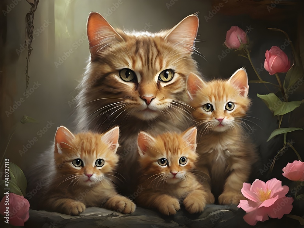 cat and kittens