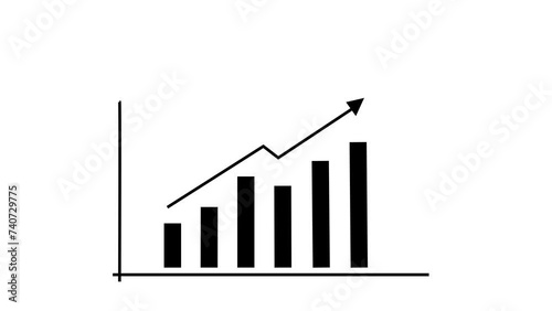 4K curve statistics graph displays increasing arrow and bar statistics, illustrating the steady increase in profits in the global economy