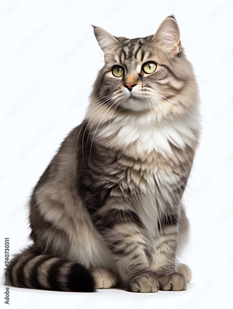 cat portrait isolated, white background