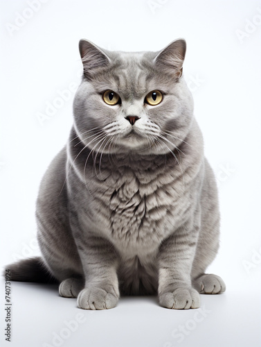 fat cat, white background, isolated, portrait © Elements Design