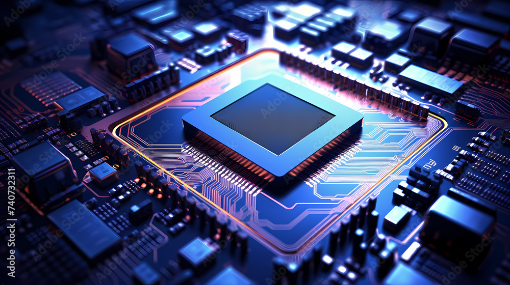 Microchip, central computer processor CPU concept Microchip, central computer processor CPU concept
