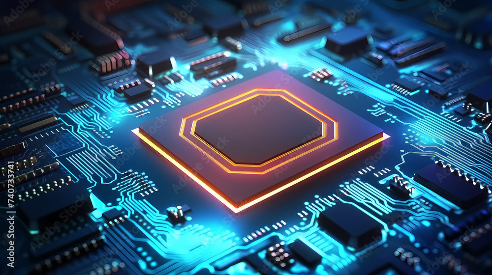 Microchip, central computer processor CPU concept Microchip, central computer processor CPU concept