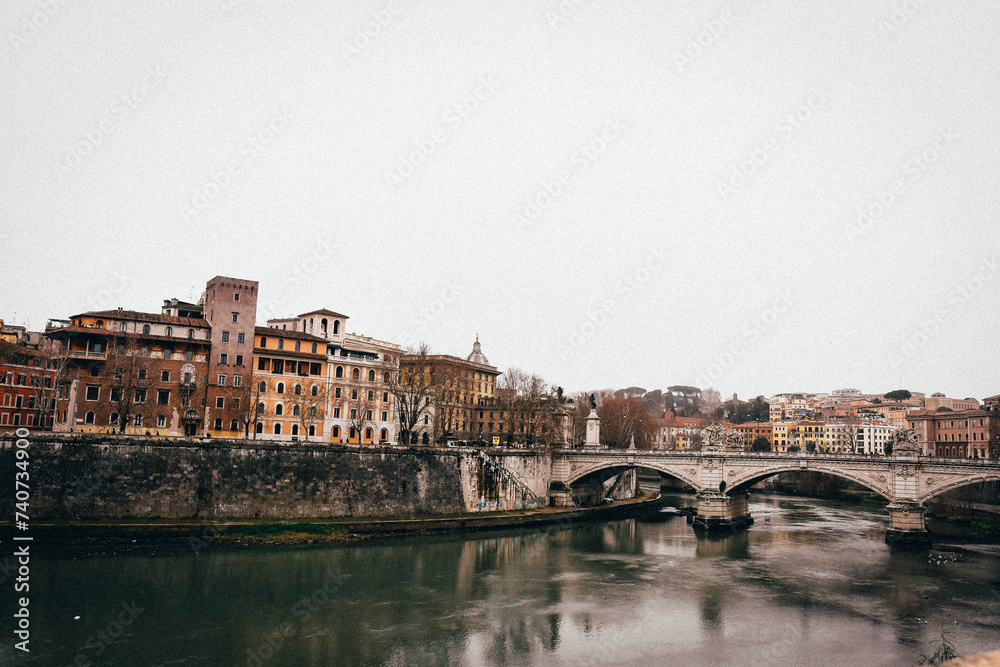 Fototapeta premium ponte vecchio city, rome city februar 2024