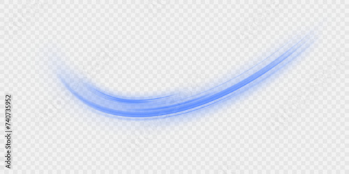 Wavy transparent curved lines in the form of a blue wave, dynamically flowing sea water in a large set of different contour shapes.