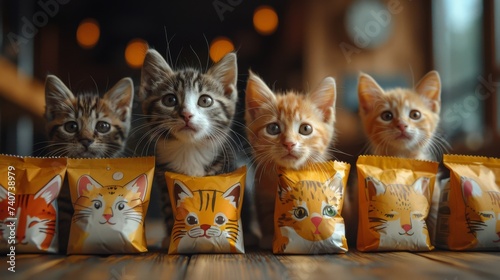 pet animal food packaging for cat photo