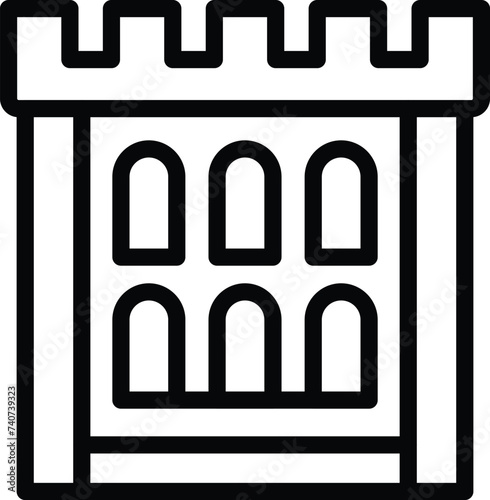 Belvedere house icon outline vector. Vienna palace. Historical heritage building