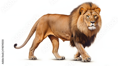 Lion on white background