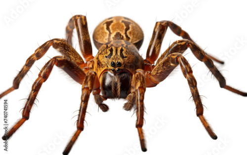 Intricate Spider Web Weaving on white background